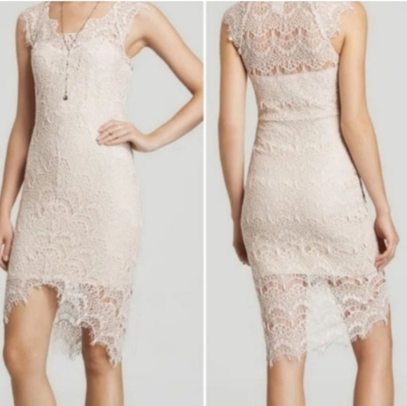 Free People Dresses & Skirts - Free People Pale Pink Lace Peekaboo Dress Delicate Romantic Sleeveless XS Resort